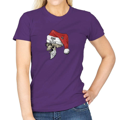 Born To Sleigh - Womens T-Shirts RIPT Apparel Small / Purple