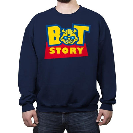 Bot Story - Crew Neck Sweatshirt Crew Neck Sweatshirt RIPT Apparel Small / Navy