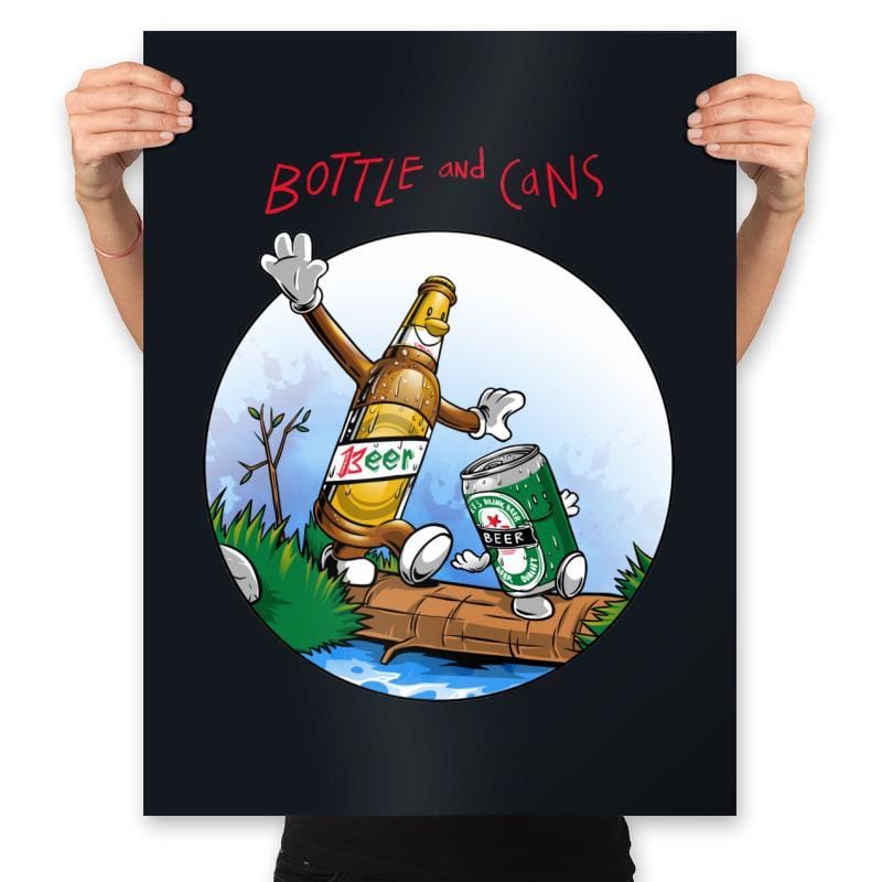 Bottle and Cans - Prints Posters RIPT Apparel 18x24 / Black