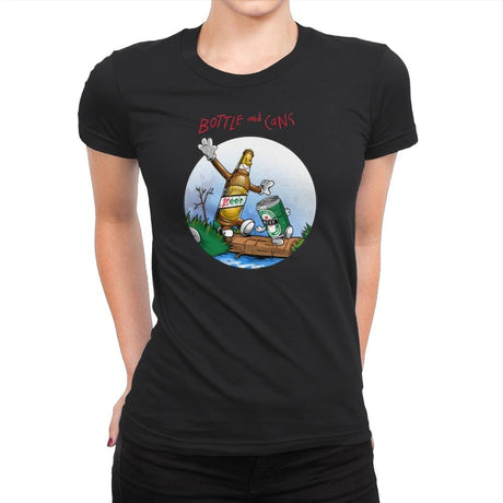 Bottle and Cans - Womens Premium T-Shirts RIPT Apparel Small / Black