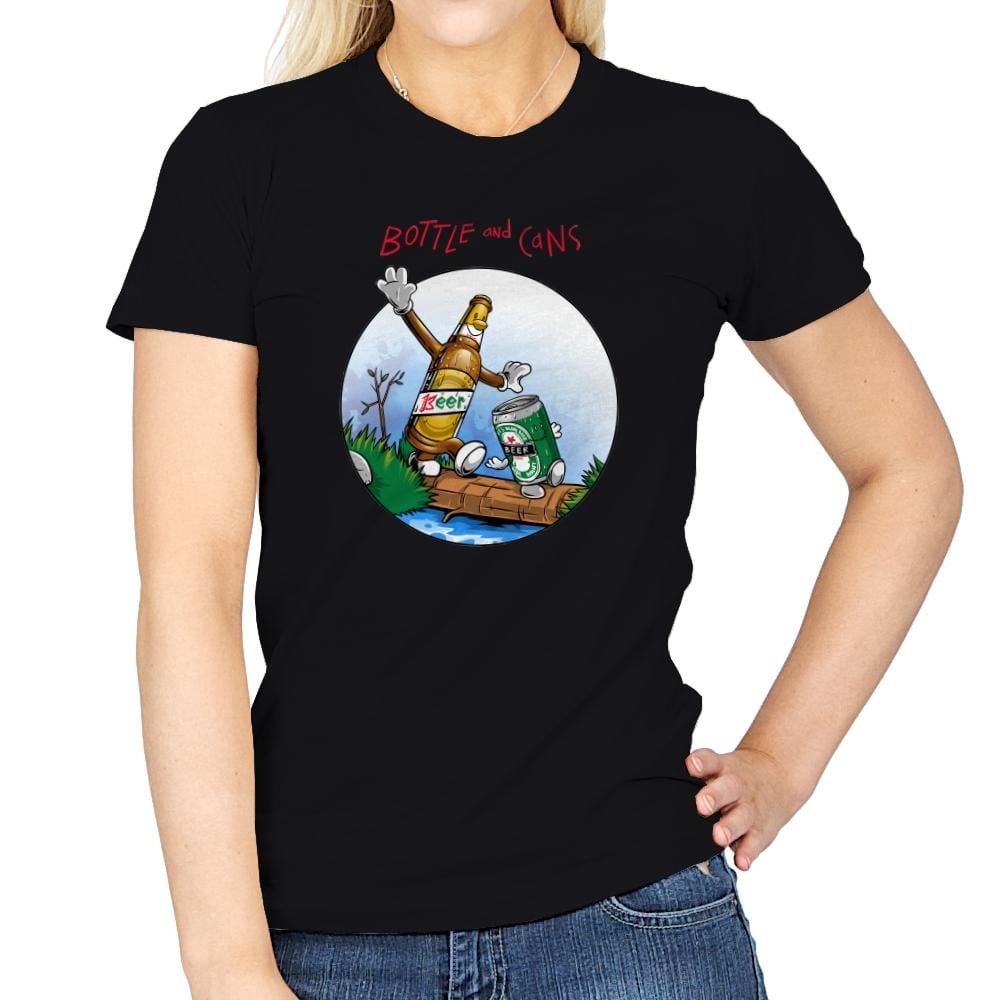 Bottle and Cans - Womens T-Shirts RIPT Apparel Small / Black