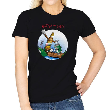 Bottle and Cans - Womens T-Shirts RIPT Apparel Small / Black