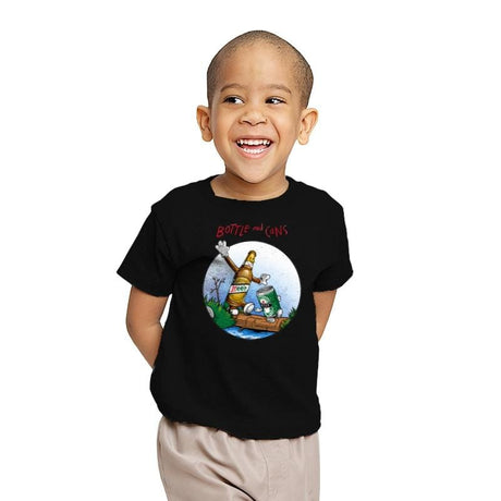 Bottle and Cans - Youth T-Shirts RIPT Apparel X-small / Black