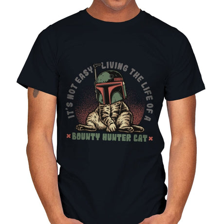 Bounty Hunter Cat - Mens T-Shirts RIPT Apparel Small / Black