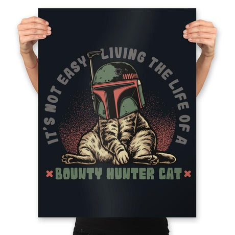 Bounty Hunter Cat - Prints Posters RIPT Apparel 18x24 / Black