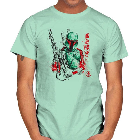 Bounty Hunter - Sumi Ink Wars - Mens T-Shirts RIPT Apparel Small / Mint Green