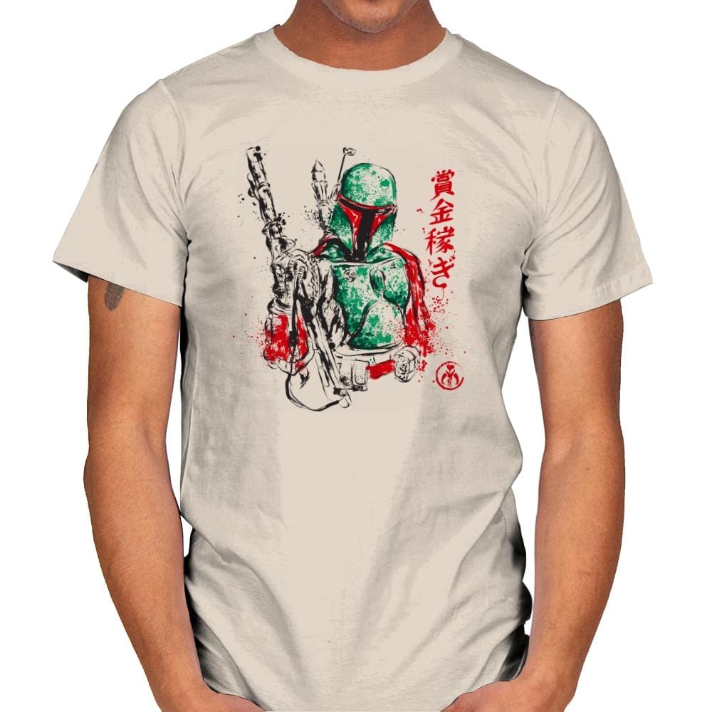 Bounty Hunter - Sumi Ink Wars - Mens T-Shirts RIPT Apparel Small / Natural