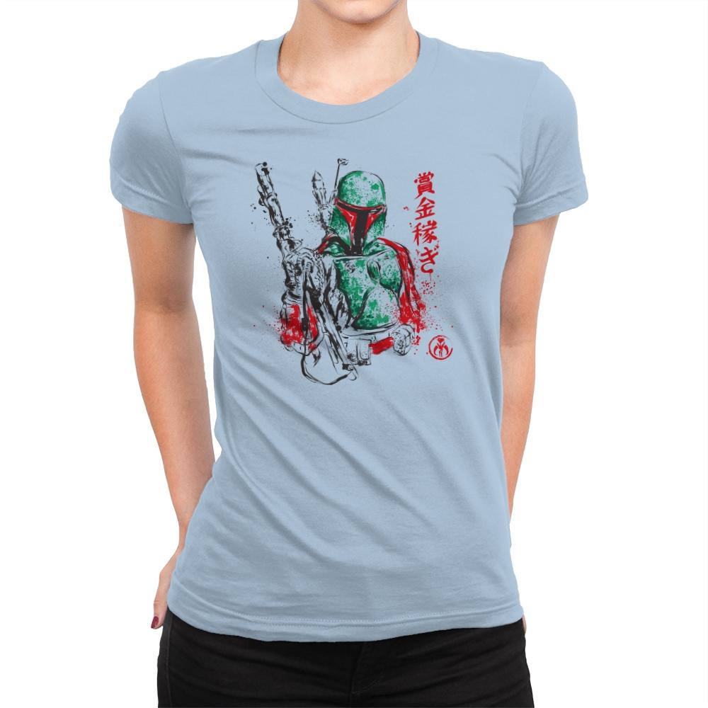 Bounty Hunter - Sumi Ink Wars - Womens Premium T-Shirts RIPT Apparel Small / Cancun