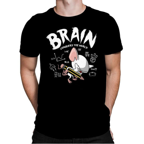 Brain Conquers The World! - Raffitees - Mens Premium T-Shirts RIPT Apparel Small / Banana Cream