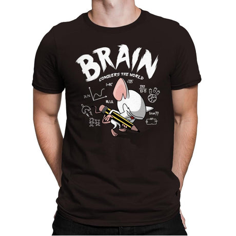 Brain Conquers The World! - Raffitees - Mens Premium T-Shirts RIPT Apparel Small / Dark Chocolate