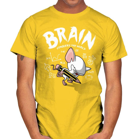 Brain Conquers The World! - Raffitees - Mens T-Shirts RIPT Apparel Small / Daisy