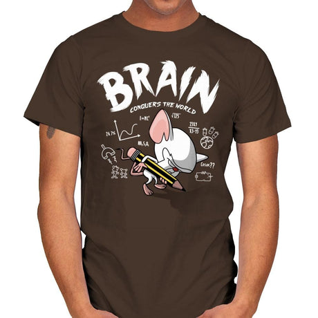 Brain Conquers The World! - Raffitees - Mens T-Shirts RIPT Apparel Small / Dark Chocolate
