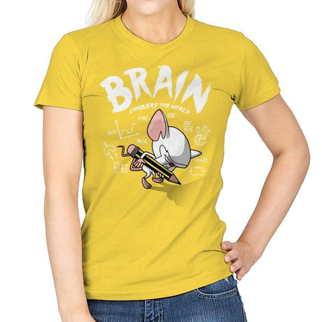 Brain Conquers The World! - Raffitees - Womens T-Shirts RIPT Apparel Small / Daisy