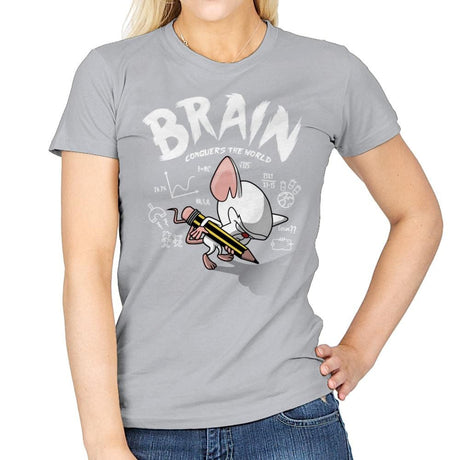 Brain Conquers The World! - Raffitees - Womens T-Shirts RIPT Apparel Small / Sport Grey