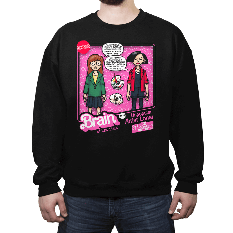 Brain of Lawndale Doll - Crew Neck Sweatshirt Crew Neck Sweatshirt RIPT Apparel