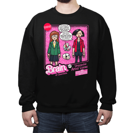 Brain of Lawndale Doll - Crew Neck Sweatshirt Crew Neck Sweatshirt RIPT Apparel