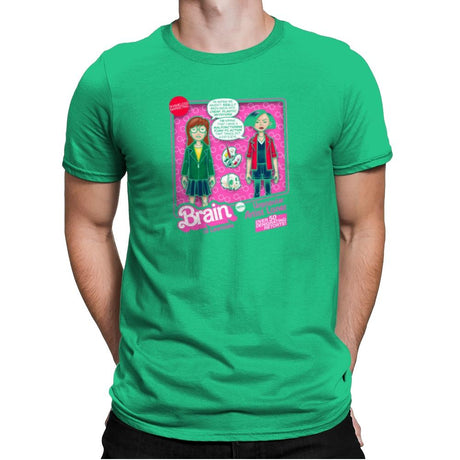 Brain of Lawndale Doll Exclusive - Mens Premium T-Shirts RIPT Apparel Small / Kelly Green