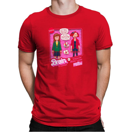 Brain of Lawndale Doll Exclusive - Mens Premium T-Shirts RIPT Apparel Small / Red