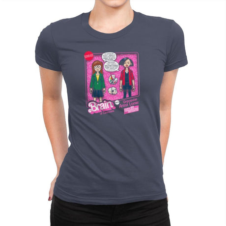 Brain of Lawndale Doll Exclusive - Womens Premium T-Shirts RIPT Apparel Small / Indigo