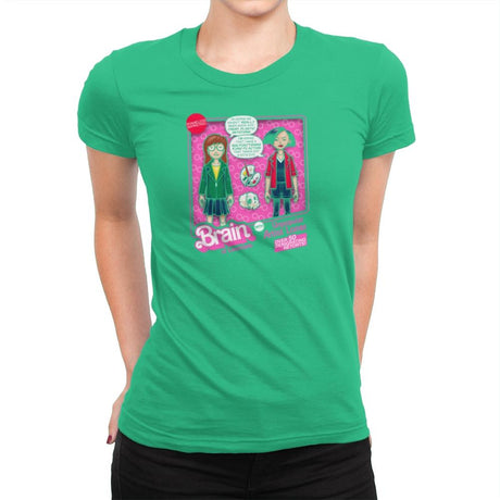 Brain of Lawndale Doll Exclusive - Womens Premium T-Shirts RIPT Apparel Small / Kelly Green