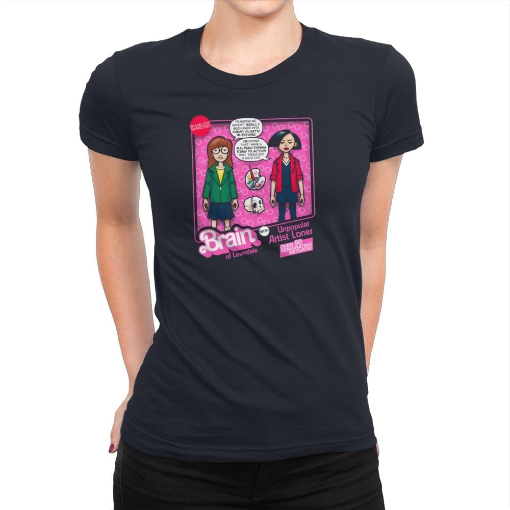 Brain of Lawndale Doll Exclusive - Womens Premium T-Shirts RIPT Apparel Small / Midnight Navy
