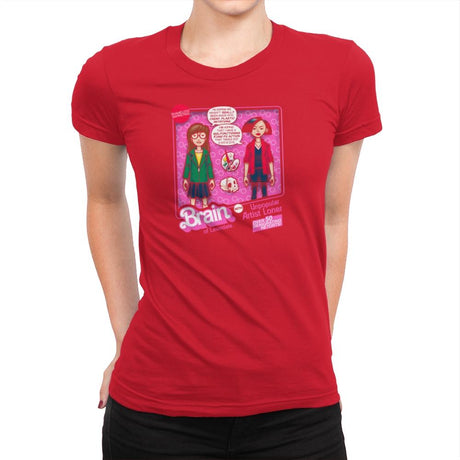 Brain of Lawndale Doll Exclusive - Womens Premium T-Shirts RIPT Apparel Small / Red