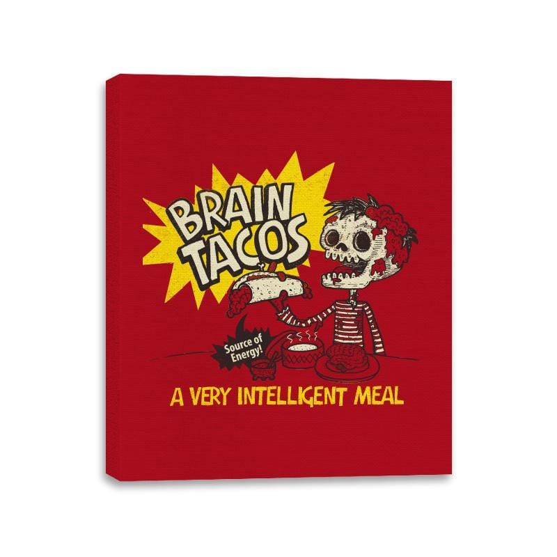 Brain Tacos - Canvas Wraps Canvas Wraps RIPT Apparel 11x14 / Red