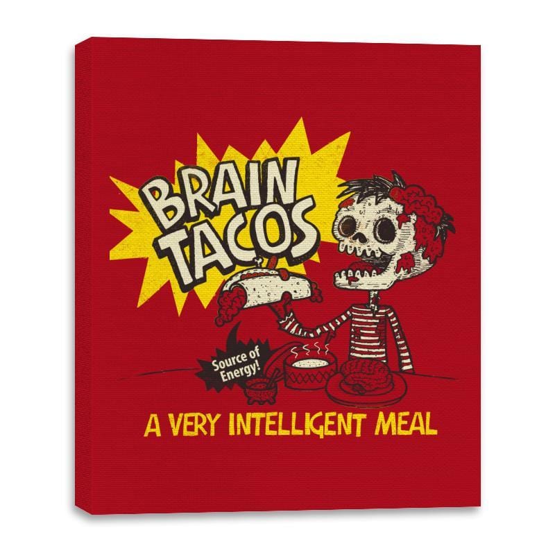 Brain Tacos - Canvas Wraps Canvas Wraps RIPT Apparel 16x20 / Red