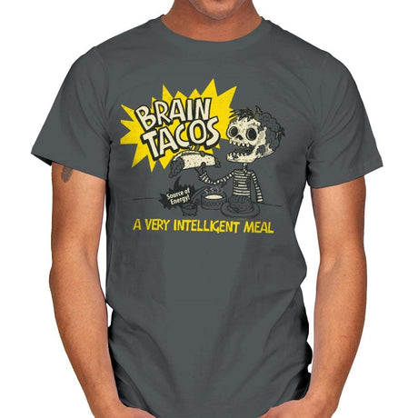 Brain Tacos - Mens T-Shirts RIPT Apparel Small / Charcoal