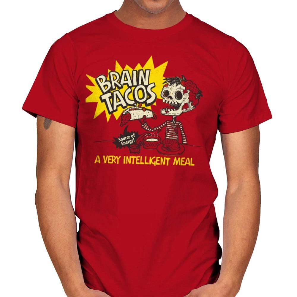Brain Tacos - Mens T-Shirts RIPT Apparel Small / Red