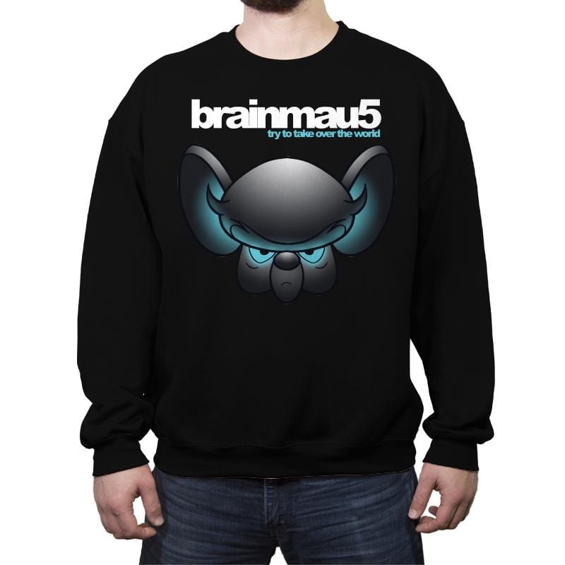 Brainmau5: Try To Take Over The World - Crew Neck Sweatshirt Crew Neck Sweatshirt RIPT Apparel Small / Black