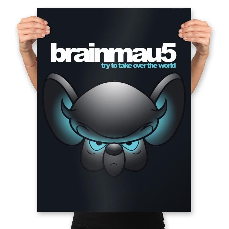 Brainmau5: Try To Take Over The World - Prints Posters RIPT Apparel 18x24 / Black