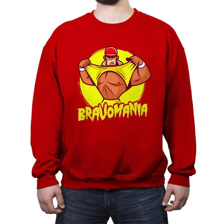 Bravomania - Crew Neck Sweatshirt Crew Neck Sweatshirt RIPT Apparel Small / Red