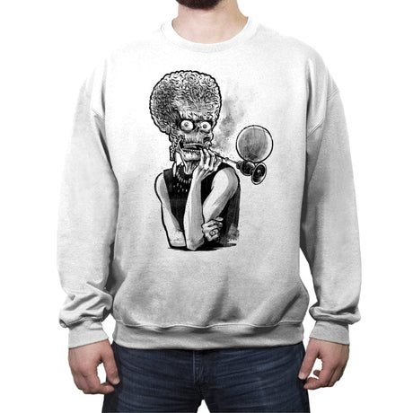 Breakfast on Mars - Crew Neck Sweatshirt Crew Neck Sweatshirt RIPT Apparel Small / White