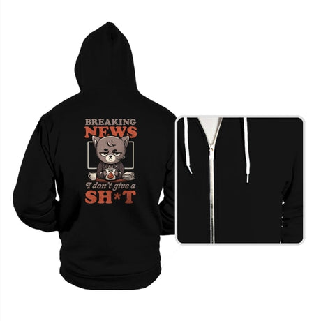 Breaking News I don’t give a Shit - Hoodies Hoodies RIPT Apparel Small / Black