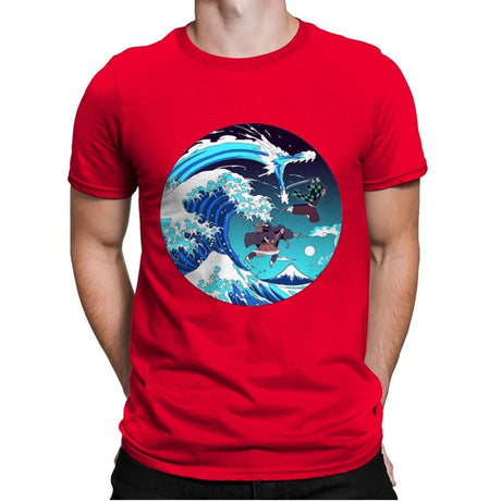 Breath of the Great Wave - Mens Premium T-Shirts RIPT Apparel Small / Red
