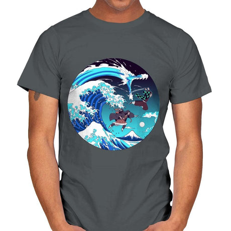 Breath of the Great Wave - Mens T-Shirts RIPT Apparel Small / Charcoal