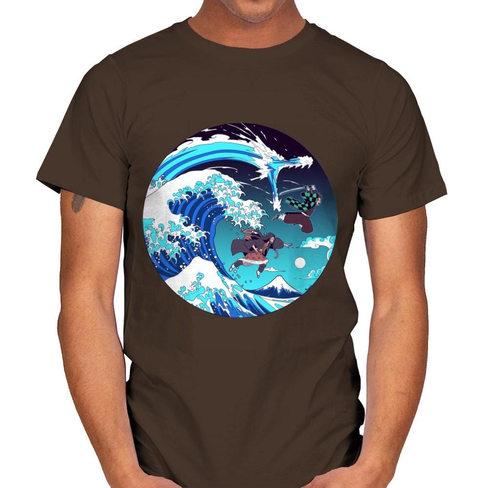 Breath of the Great Wave - Mens T-Shirts RIPT Apparel Small / Dark Chocolate