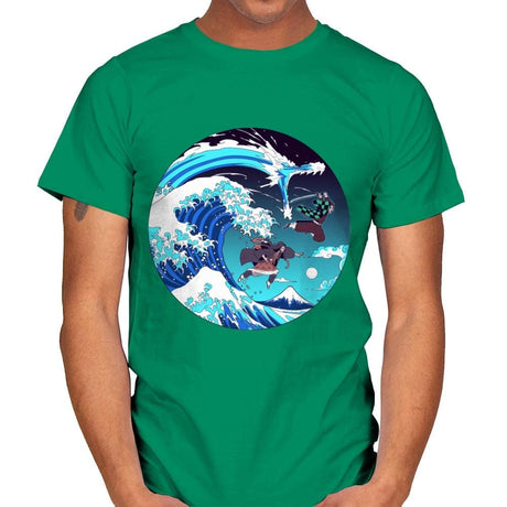 Breath of the Great Wave - Mens T-Shirts RIPT Apparel Small / Kelly Green