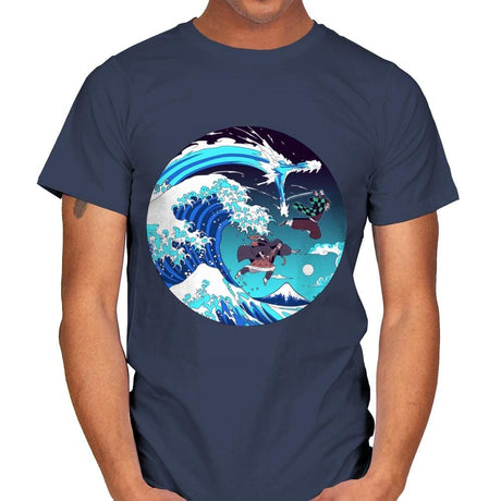 Breath of the Great Wave - Mens T-Shirts RIPT Apparel Small / Navy