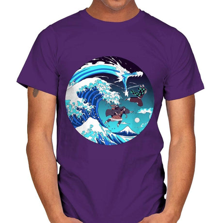 Breath of the Great Wave - Mens T-Shirts RIPT Apparel Small / Purple