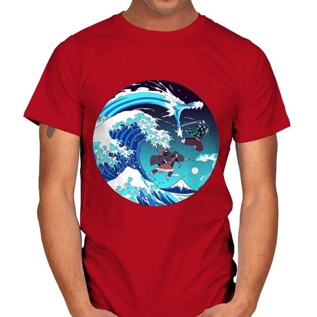 Breath of the Great Wave - Mens T-Shirts RIPT Apparel Small / Red