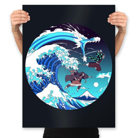 Breath of the Great Wave - Prints Posters RIPT Apparel 18x24 / Black