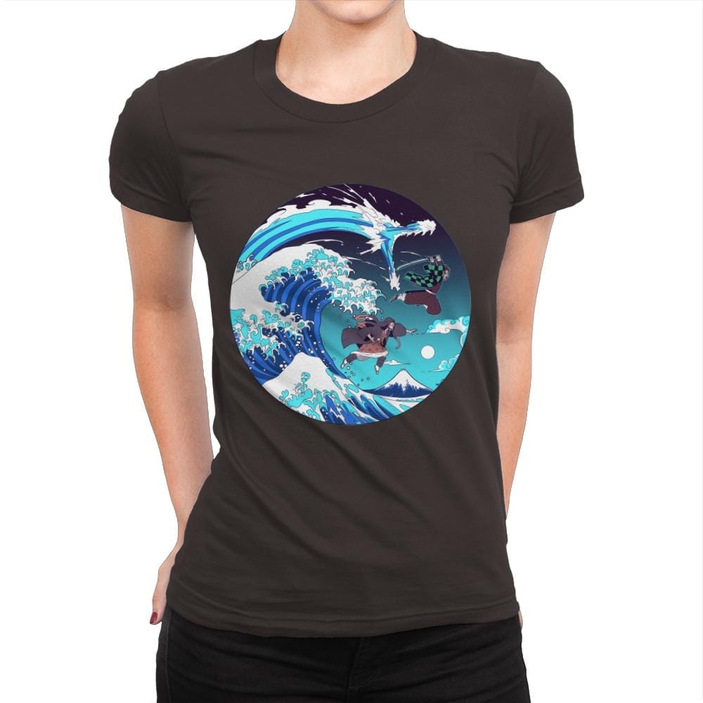 Breath of the Great Wave - Womens Premium T-Shirts RIPT Apparel Small / Dark Chocolate