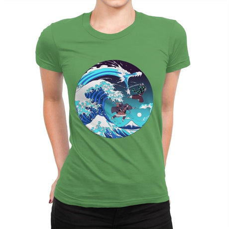 Breath of the Great Wave - Womens Premium T-Shirts RIPT Apparel Small / Kelly Green