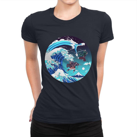 Breath of the Great Wave - Womens Premium T-Shirts RIPT Apparel Small / Midnight Navy