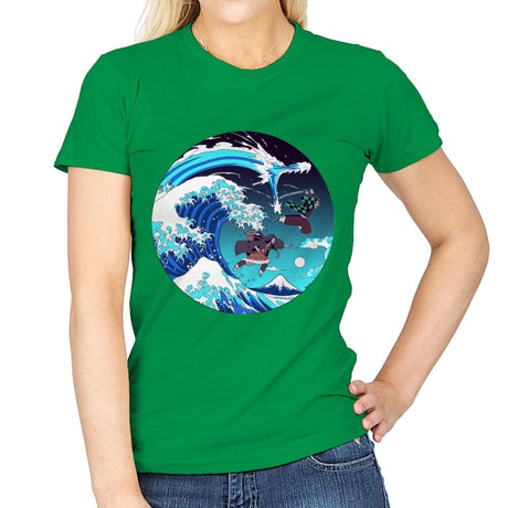 Breath of the Great Wave - Womens T-Shirts RIPT Apparel Small / Irish Green