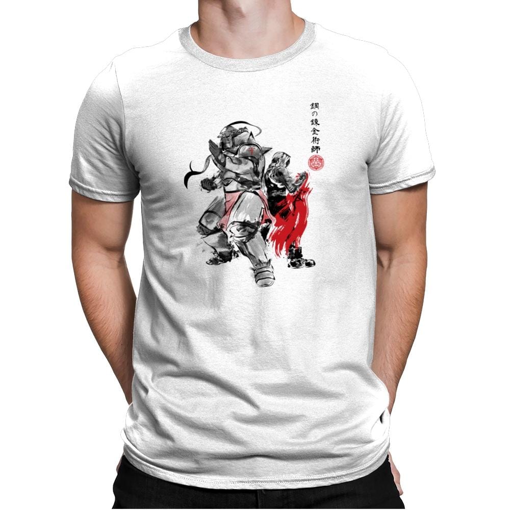 Brotherhood Sumi-E - Sumi Ink Wars - Mens Premium T-Shirts RIPT Apparel Small / White