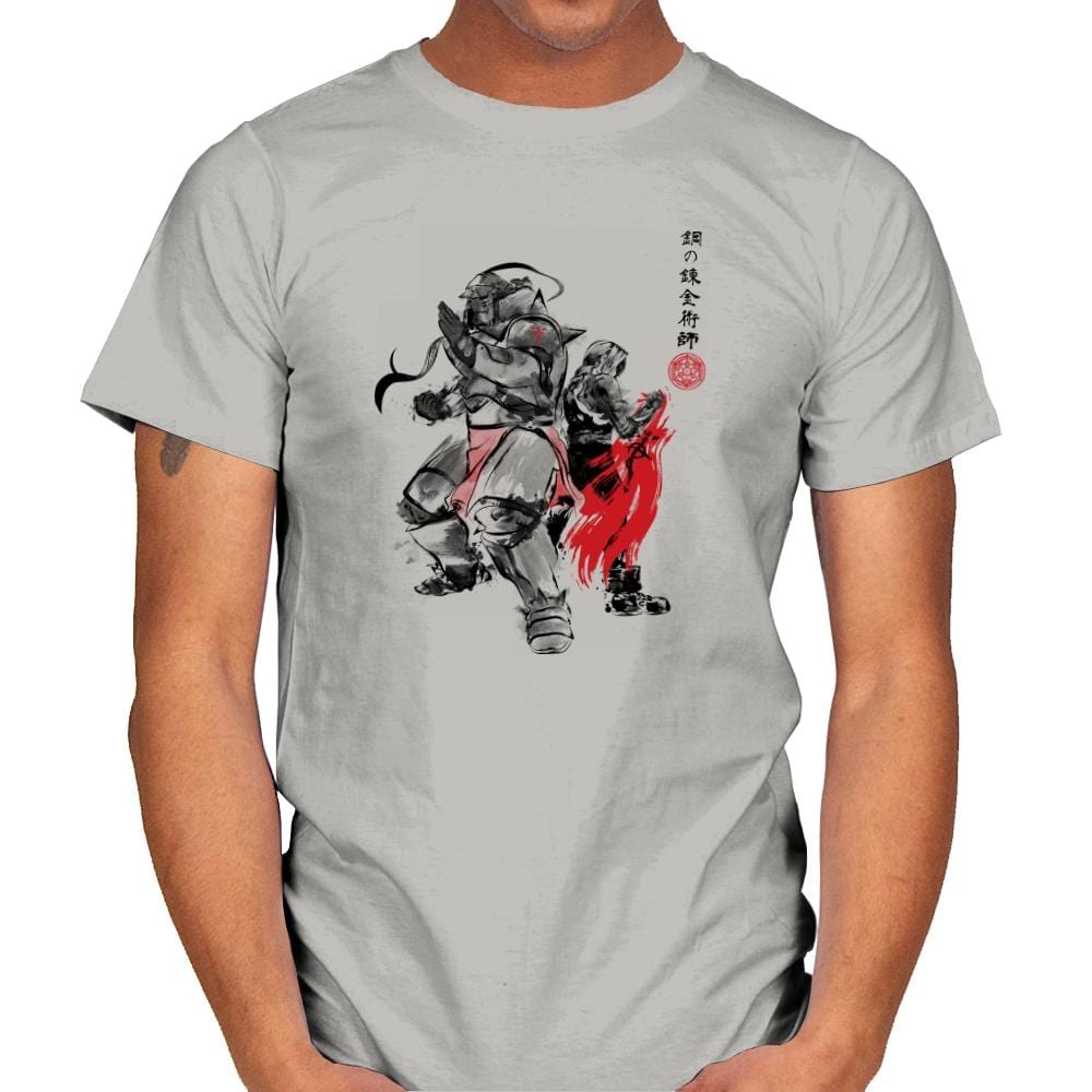 Brotherhood Sumi-E - Sumi Ink Wars - Mens T-Shirts RIPT Apparel Small / Ice Grey