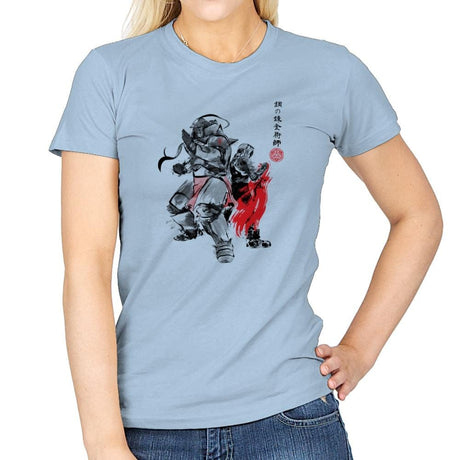Brotherhood Sumi-E - Sumi Ink Wars - Womens T-Shirts RIPT Apparel Small / Light Blue